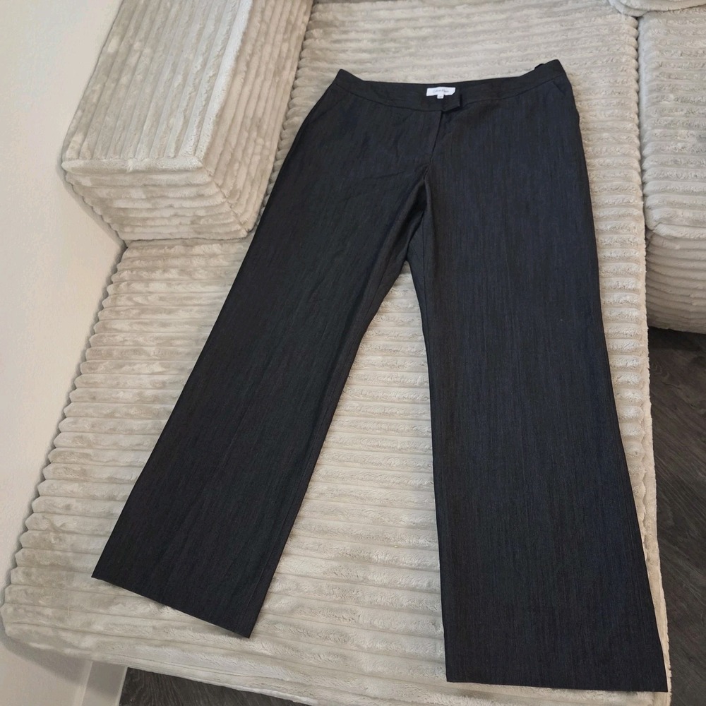 Calvin Klein 14P Blazer Pants Womens Charcoal Grey Two Button Suit Set - Picture 3 of 16